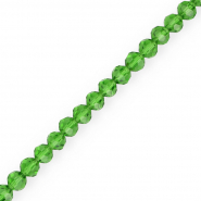 Abalorios faceteados redondos 4 mm Verde hierba