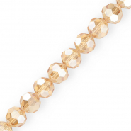 Abalorios faceteados redondos 16 mm Beige-revestimiento pearl shine
