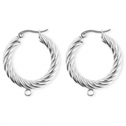BY31&reg; Fornituras Acero Inox pendientes espiral&nbsp;con anilla Plateado