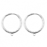 BY31&reg; Fornituras Acero Inox pendientes espiral con anilla Plateado