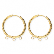 BY31&reg; Fornituras Acero Inox pendientes espiral&nbsp;con 3 anillas Dorado