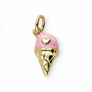 Metal TQ latón colgante helado Dorado-rosa claro