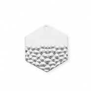 Colgantes Acero Inox hexágono Plateado