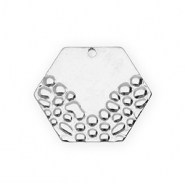 Colgantes Acero Inox hexágono Plateado