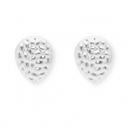 Fornituras Acero Inox pendientes gota con anilla Plateado