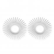 Fornituras Acero Inox pendientes sol con anilla Plateado