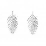 Fornituras Acero Inox pendientes hoja con anilla Plateado