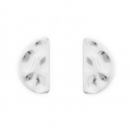 Fornituras Acero Inox pendientes semi-redondo con anilla Plateado