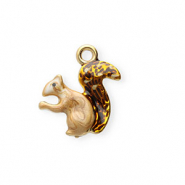 Colgantes Acero Inox con esmalte ardilla Dorado-marr&oacute;n