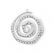 Colgantes Acero Inox espiral con imitaci&oacute;n de perlas Plateado-blanco