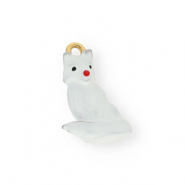 Colgantes Acero Inox con esmalte perrito Dorado-blanco-rojo