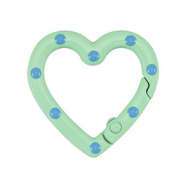 Fornituras coloridas anilla de llavero coraz&oacute;n Verde-azul