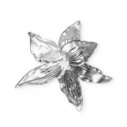 Colgantes llamativos flor Plateado