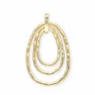 Colgantes llamativos anillos ovalados Dorado