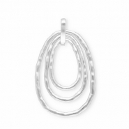 Colgantes llamativos anillos ovalados Plateado
