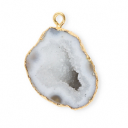 Colgante de piedra natural Cuarzo Gris-dorado