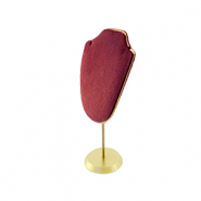 Expositor de joyería busto para collares Rojo burdeos-dorado