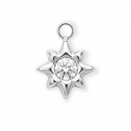 Colgantes Acero Inox con strass estrella Plateado-cristal