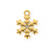 Colgantes Acero Inox con strass fiocco di neve Dorado-cristal