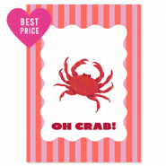 BY31® Tarjetas para joyería "Oh crab!" Rojo-rosa-blanco