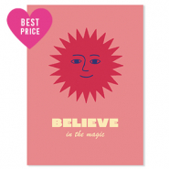 BY31® Tarjetas para joyería "Believe in the magic" Rojo-rosa coral-amarillo-azul