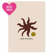 BY31® Tarjetas para joyería "Just breathe" Crema-marrón oscuro-verde olivia