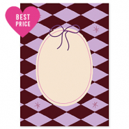 BY31® Tarjetas para joyería óvalo con lazo Marrón-púrpura-rosa-crema