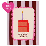 BY31® Tarjetas para joyería "Birthday wishes" Marrón-púrpura-rosa-crema-rojo