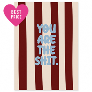 BY31® Tarjetas para joyería "You are the shit" Marrón-crema-azul claro