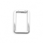 Fornituras llavero mosquetón rectangular Plateado