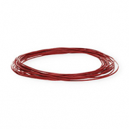 Cord&oacute;n cuero DQ redondo 1mm Rojo
