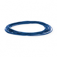 Cord&oacute;n cuero DQ redondo 1mm Azul oscuro