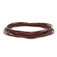 Cord&oacute;n cuero DQ redondo 1,5mm Marr&oacute;n oscuro