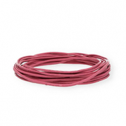 Cord&oacute;n cuero DQ redondo 2mm Rosa