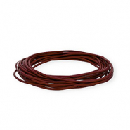 Cord&oacute;n cuero DQ redondo 2mm Burdeos oscuro