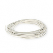 Cord&oacute;n cuero DQ redondo 2mm Blanco