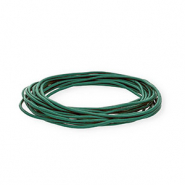 Cord&oacute;n cuero DQ redondo 2mm Verde teal oscuro