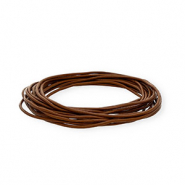 Cord&oacute;n cuero DQ redondo 2mm Marr&oacute;n oscuro
