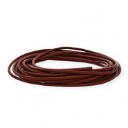 Cord&oacute;n cuero DQ redondo 3mm Burdeos oscuro