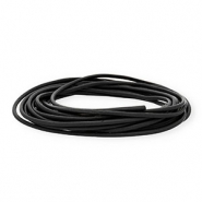 Cord&oacute;n cuero DQ redondo 3mm Negro