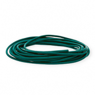 Cord&oacute;n cuero DQ redondo 3mm Verde teal oscuro