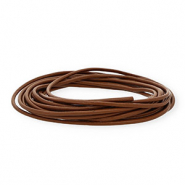 Cord&oacute;n cuero DQ redondo 3mm Marr&oacute;n oscuro