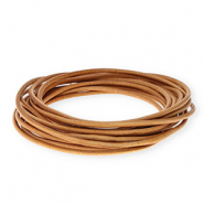 Cord&oacute;n cuero DQ redondo 3mm Marr&oacute;n claro
