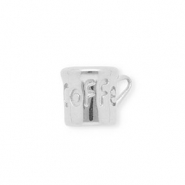 Colgantes Acero Inox tacita de caf&eacute; Plateado