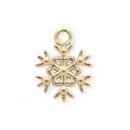 Colgantes Acero Inox copo de nieve Dorado