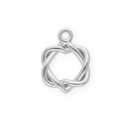 Colgantes Acero Inox corazones entrelazados Plateado