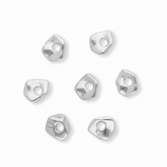 Abalorios Acero Inox separador nugget Plateado