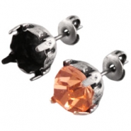 Pendientes para chatón Swarovski SS29 Plata vieja