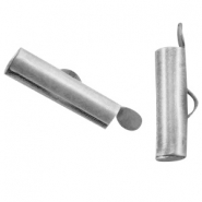 Terminal cilíndrica DQ 15x6mm Plata vieja (sin níquel)