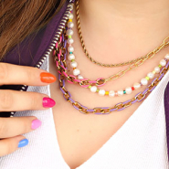 Set de inspiraciones Cómo diseñar joyas con cadena de acero inox con esmalte